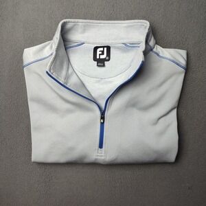 FootJoy Pullover Mens Medium Gray Quarter Zip Golf Sweater FJ Performance Tech